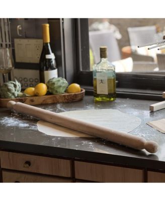 Beechwood Long Rolling Pin & Pasta Scraper