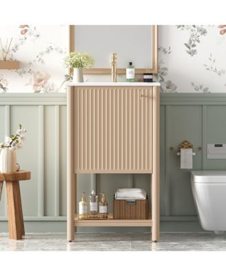 20-inch Freestanding Bathroom Vanity with Single Ceramic Sink