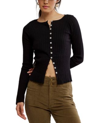 Women's Button-Front Long-Sleeve Top