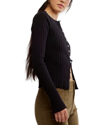 Women's Button-Front Long-Sleeve Top