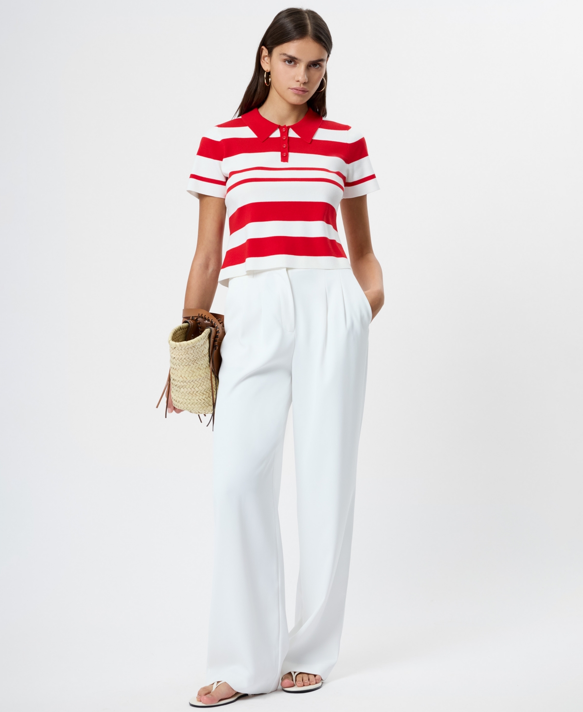 French Connection Women's Short-Sleeve Collared Top