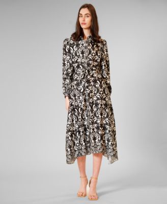 julia jordan - Women's Long-Sleeve Collared Dress