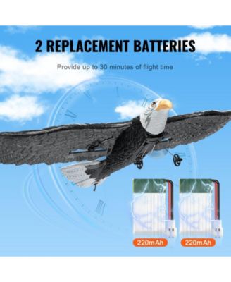 RC Plane, 2.4GHz 2-Channel Eagle Airplane with 6-Axis Gyro, 2 Batteries, Ready-to-Fly Glider