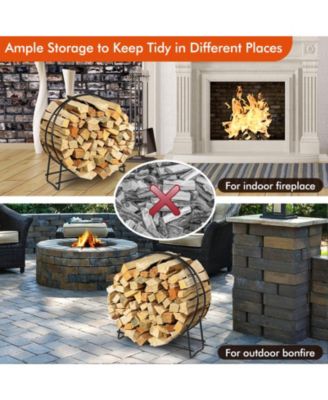 40-inch Tubular Steel Firewood Storage Rack