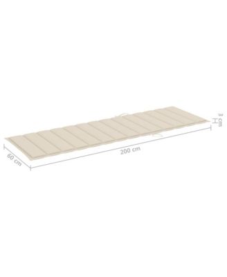   Table Beige Solid Acacia Wood Standard Foldable Sunlounger