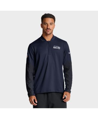 Men's College Navy Seattle Seahawks Sideline Dri-FIT Half-Zip Pullover Sweatshirt