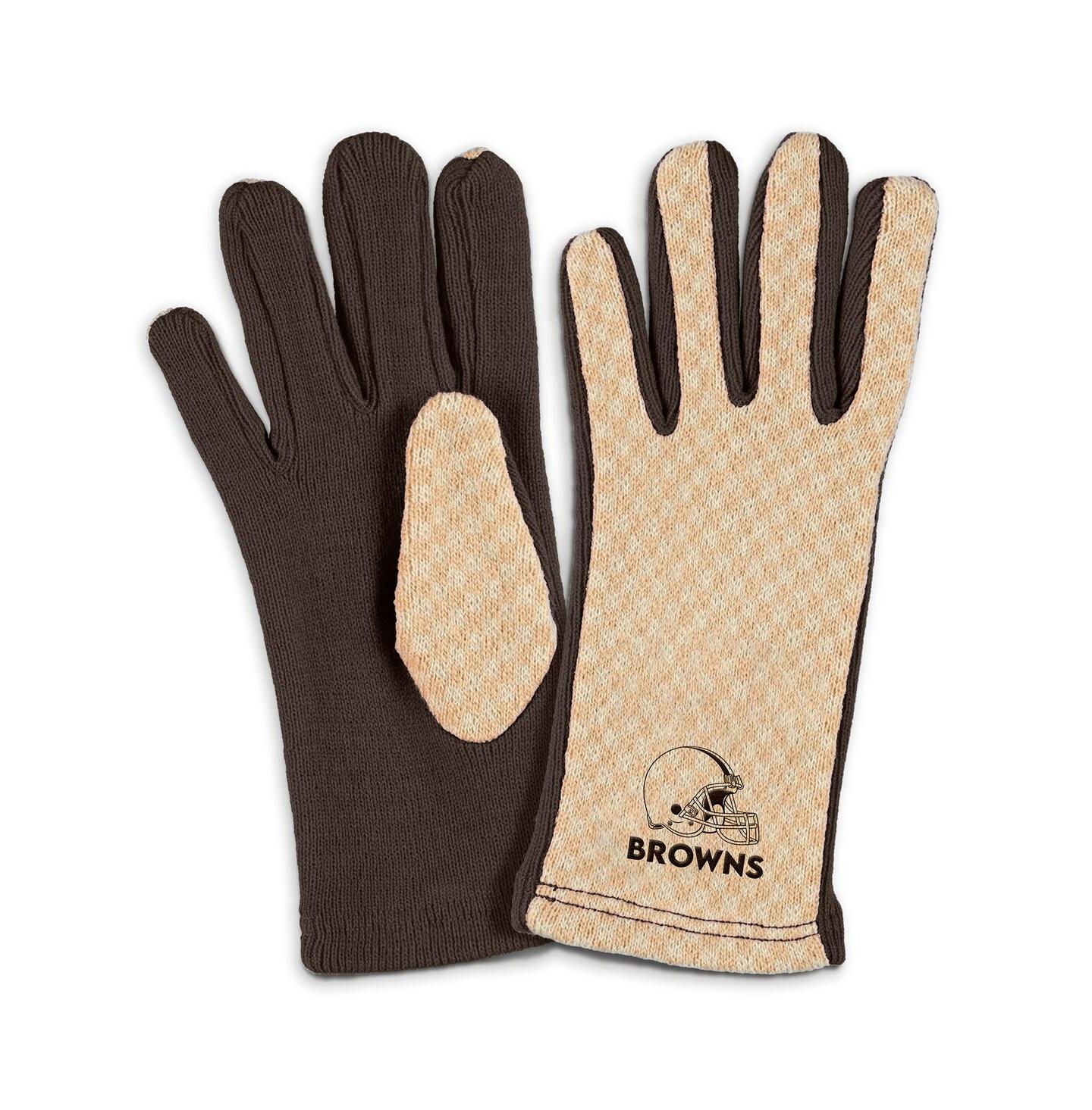 Женские перчатки WEAR by Erin Andrews Cleveland Browns Tonal Microcheck Scarf Glove Set — фото 3