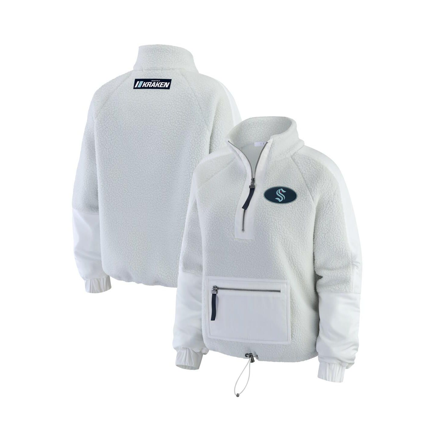 Женская куртка WEAR by Erin Andrews Gray Seattle Kraken Polar Fleece Quarter-Zip — фото 1