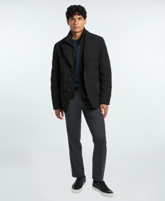 Men's Solid Quilted Puffer Blazer Jacket