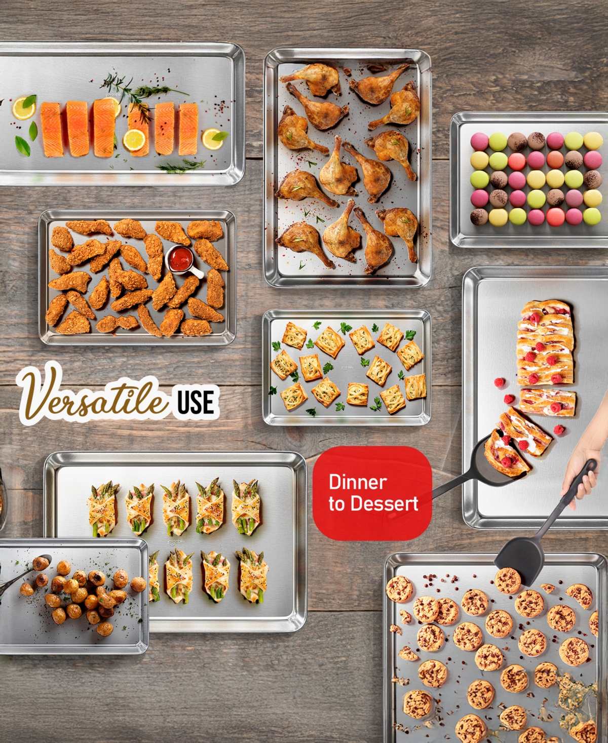 Nestl Non-stick Aluminum 4-Pc. Baking Sheet Set