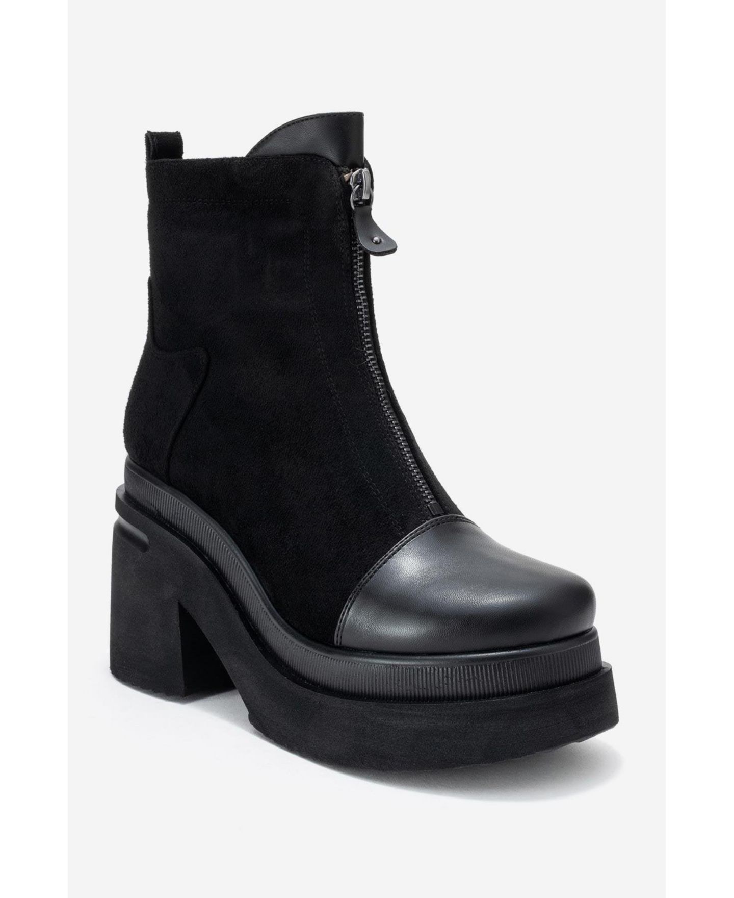Женские ботинки Prologue Shoes Women Ardenne Platform Zip Boot, цвет: Чёрный замшевая искусственная кожа — фото 1