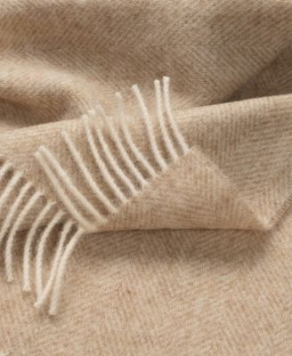 Shetland Lambswool Herringbone Throw, 55" x 72"