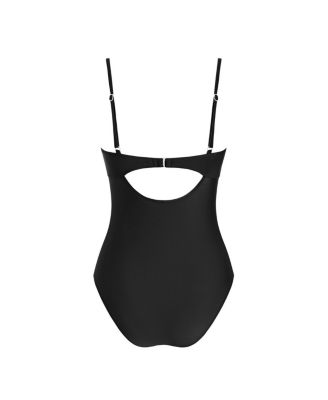 Women's Sweetheart One Piece Swimsuit with Mesh Detail