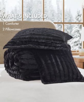 Duke Reversible Faux Fur 3-Pc. Comforter Set, King/California King