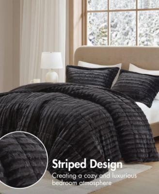 Duke Reversible Faux Fur 3-Pc. Comforter Set, King/California King
