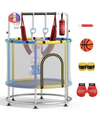 6-in-1 Kids Trampoline Combo 55'' Toddler Play Activity Center w/Hammock