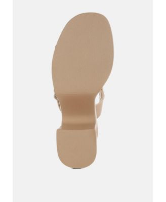 Womens Avalon Chunky Pin Buckle Platform Heels