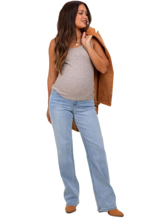 Женские джинсы Pinkblush Light Blue Washed Relaxed Straight Leg, цвет: Светлый синий