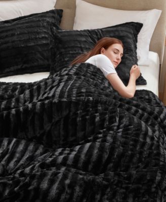 Duke Reversible Faux Fur 3-Pc. Comforter Set, Full/Queen