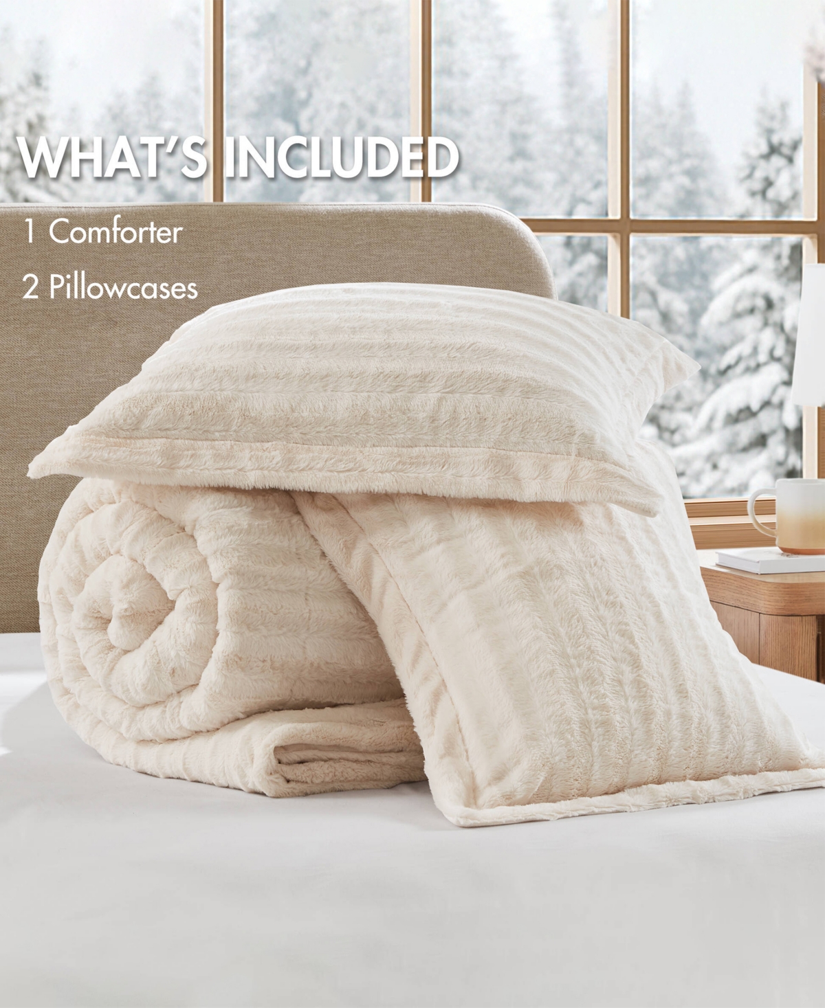 Madison Park Duke Reversible Faux Fur 3-Pc. Comforter Set, Full/Queen