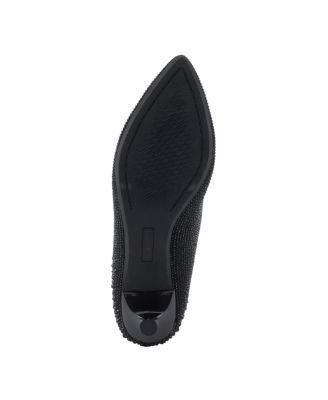 Tyanna Women's Kitten Heel Pump Textile Upper With Crystal Details