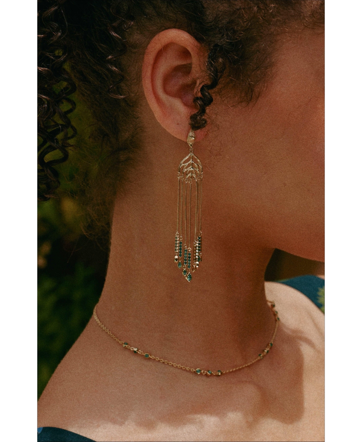 Retro Chic Verdant Whisper Tassels Earrings