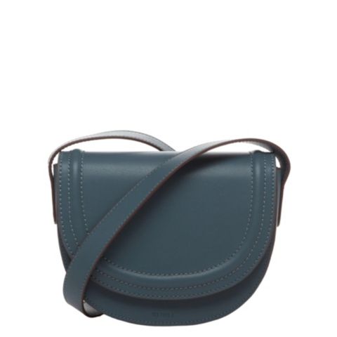 Женская сумка SUSU Small Leather Saddle Bag Crossbody Purse Casual Handbag, цвет: Синий / Бирюзовый синий