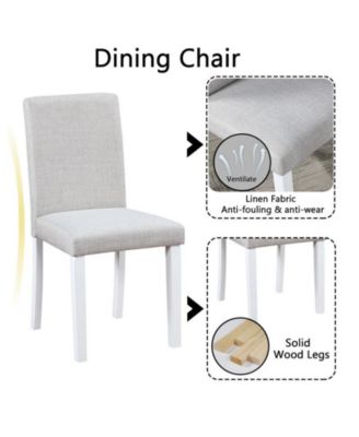 5-Piece Counter Height Dining Set with Crystal Accent Square Wood Table and 4 Upholstered Chairs