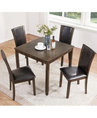 Farmhouse 5-Piece Dining Set with Wood Table and 4 Chairs
