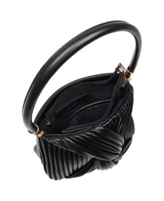 Women's Pleated Knot Box Handle Bag