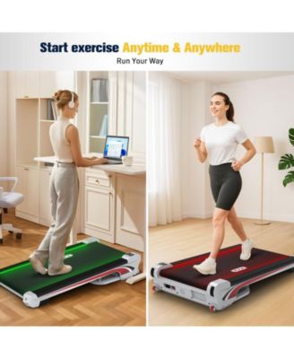 Walking Pad Under Desk Mini Treadmill with 6% Incline & Remote Control & LED Display & Lights, 265 Lbs Capacity