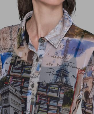 Women's Long-Sleeve Collared Blouse