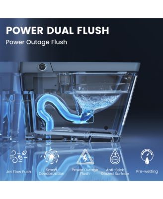 Smart One-Piece Bathroom Fixture With Heated Seat, Auto Flush, Wash, Dryer And Digital Display