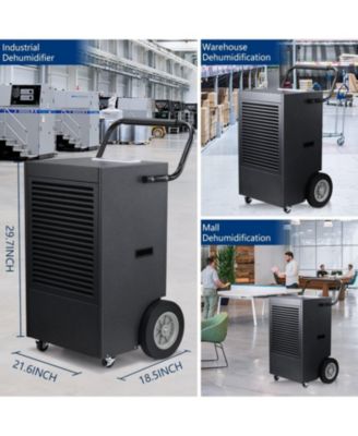 Commercial Dehumidifier 190 Pint,with Drain Pump and Hose,for Basement,Factory,Shopping Malls,Continuous Drainage,Automatic Defrost