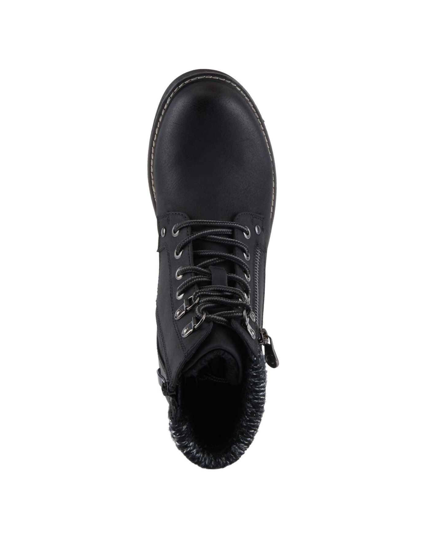 Женские ботинки Patrizia Women s Jadelyn Hiker-Inspired Lace-Up Boots with Sweater Collar and Zipper, цвет: Чёрный — фото 3
