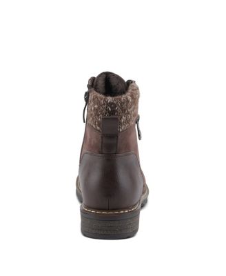 Women s Jadelyn Hiker-Inspired Lace-Up Boots with Sweater Collar and Zipper