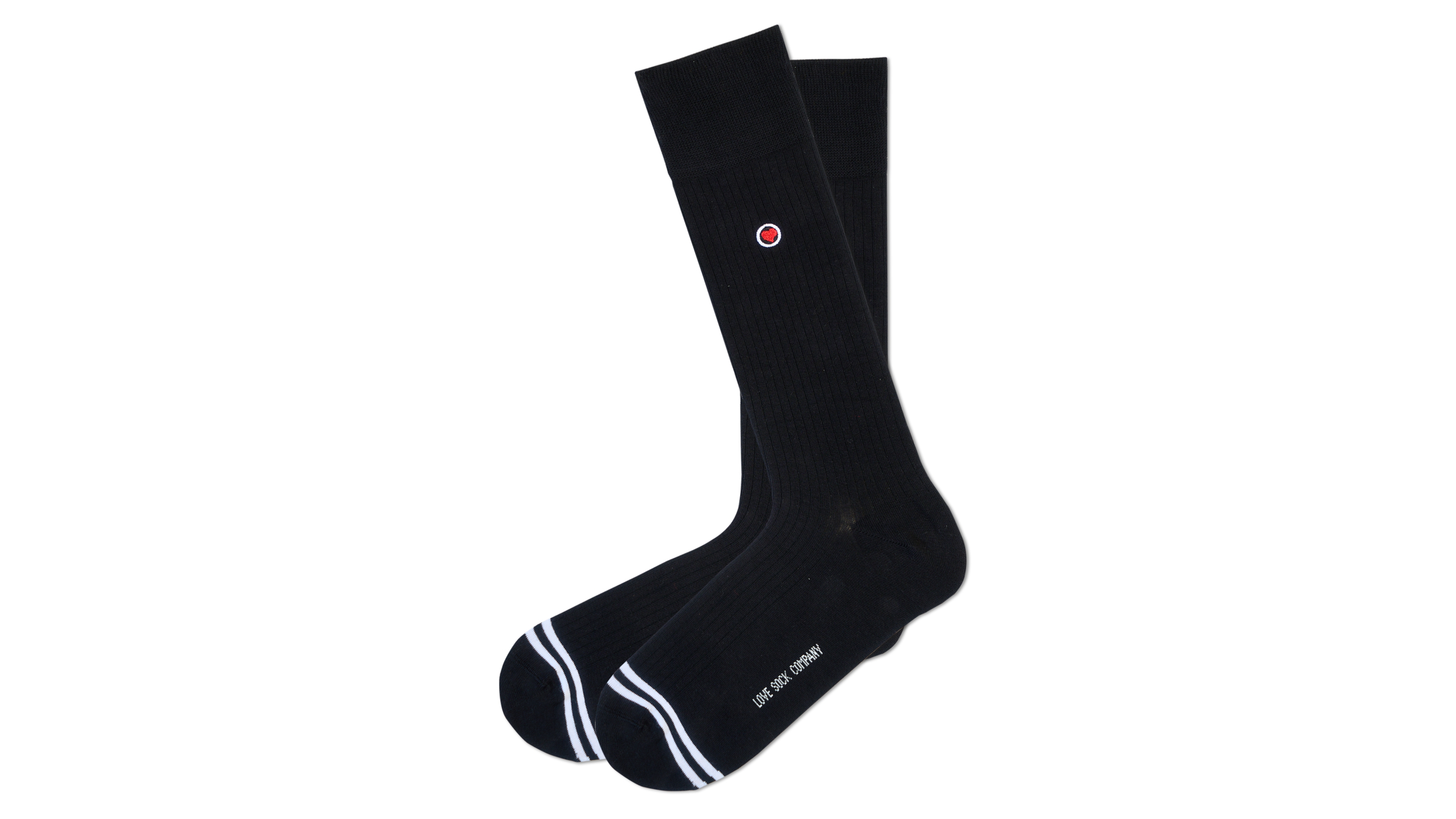 Love Sock Company Men's Ribbed Solid Socks