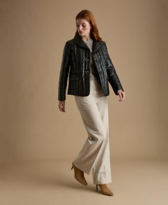 Women's Quilted Leather Blazer