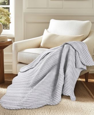 Martha Stripe Reversible Quilted Throw, 50" x 60"