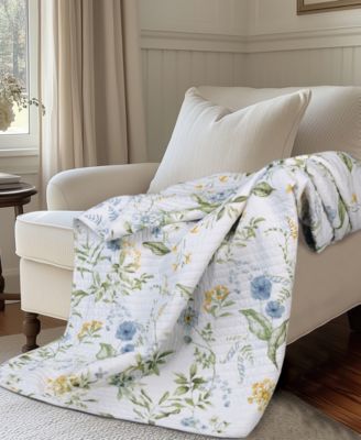 Viviana Watercolor Floral Quilted Throw, 50" x 60"