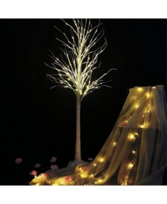 Fall Decor Party Indoor Outdoor 2 Pack Lighted Birch Trees