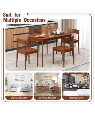 5-Piece Rubber Wood Rectangular  Dining Table Set