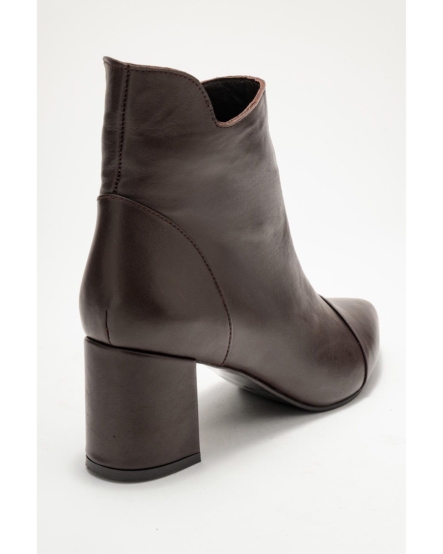 Женские ботинки Forever & Always Shoes Gael Leather Block Heel Boot, цвет: Коричневый кожаный — фото 3