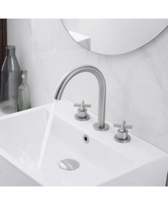 8 in. Widespread Double Handle High Arc Spout Bathroom Faucet in Brushed Nickel