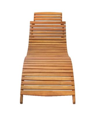 Sun Lounger Natural Brown Solid Acacia wood with a natural oil finish