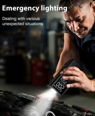 5-in-1 Portable Jump Starter with Air Compressor, 10000mAh Car Battery Booster