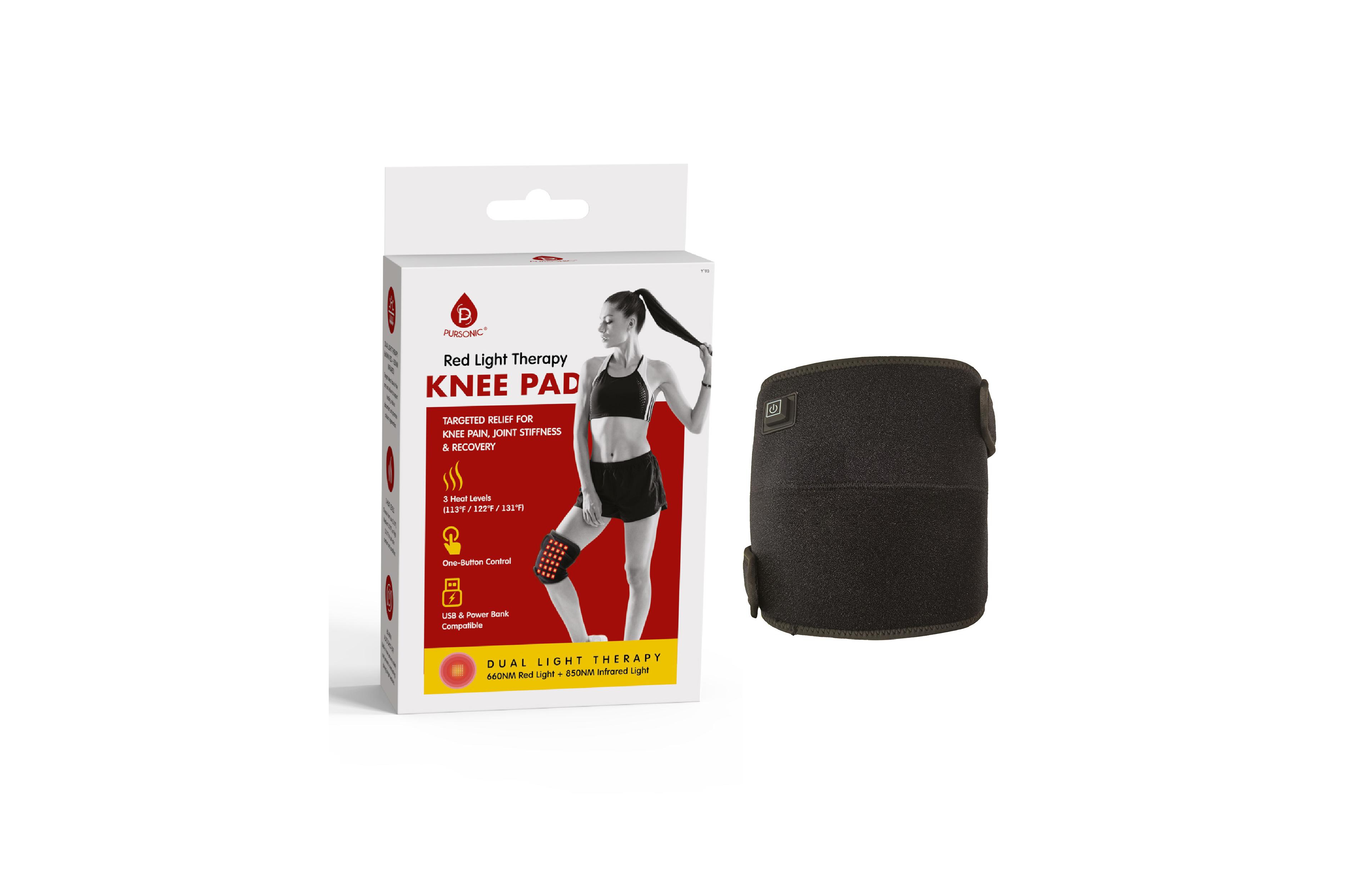 Pursonic Red Light Therapy Knee Pad - Targeted Relief for Knee Pain, Stiffness & Recovery