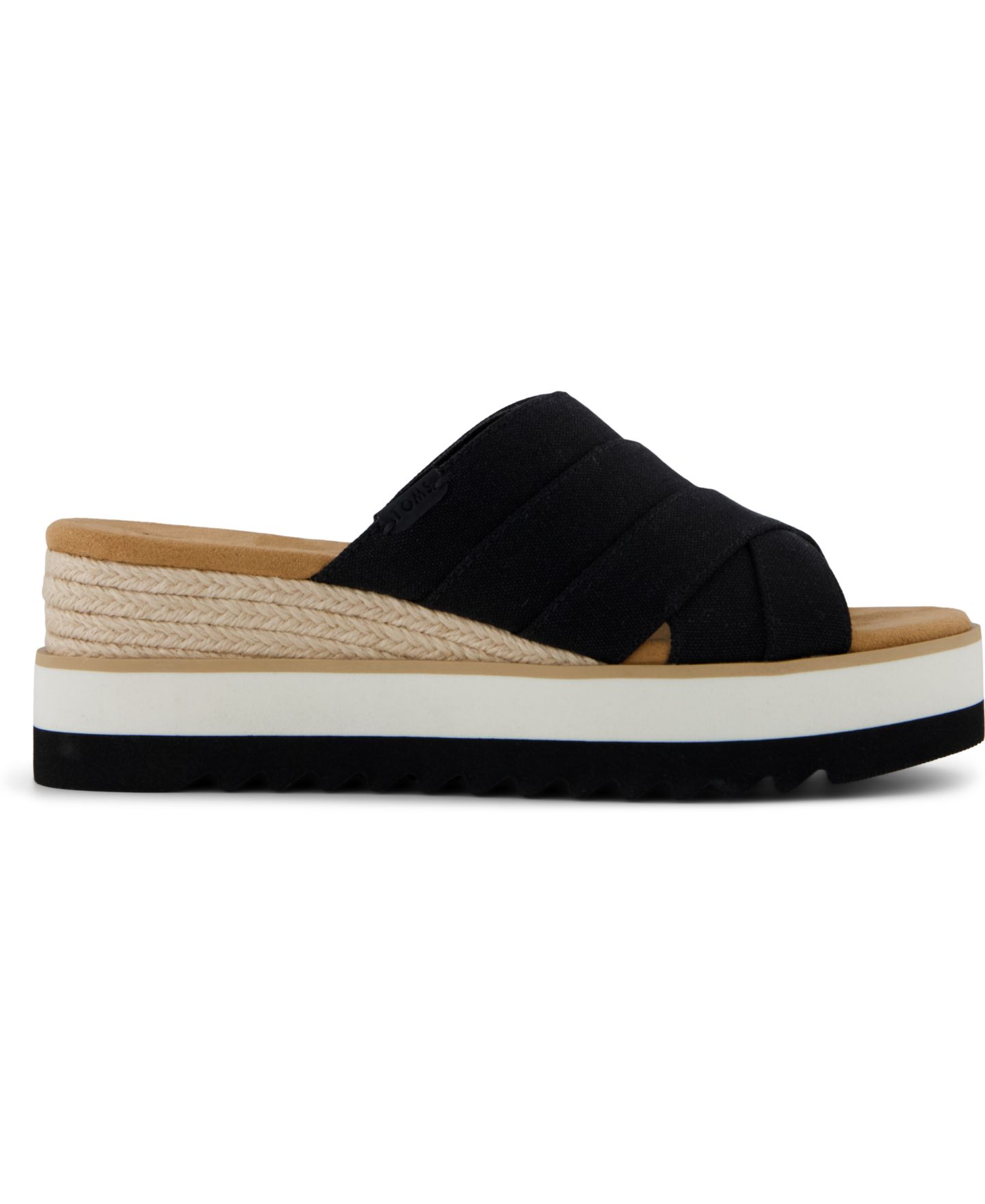 Женские сандалии TOMS Diana Crossover Mule Wedge Sandal, цвет: Чёрный холщовый — фото 2