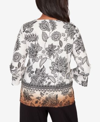 Women's Seville Ombre Floral Crew Neck Top