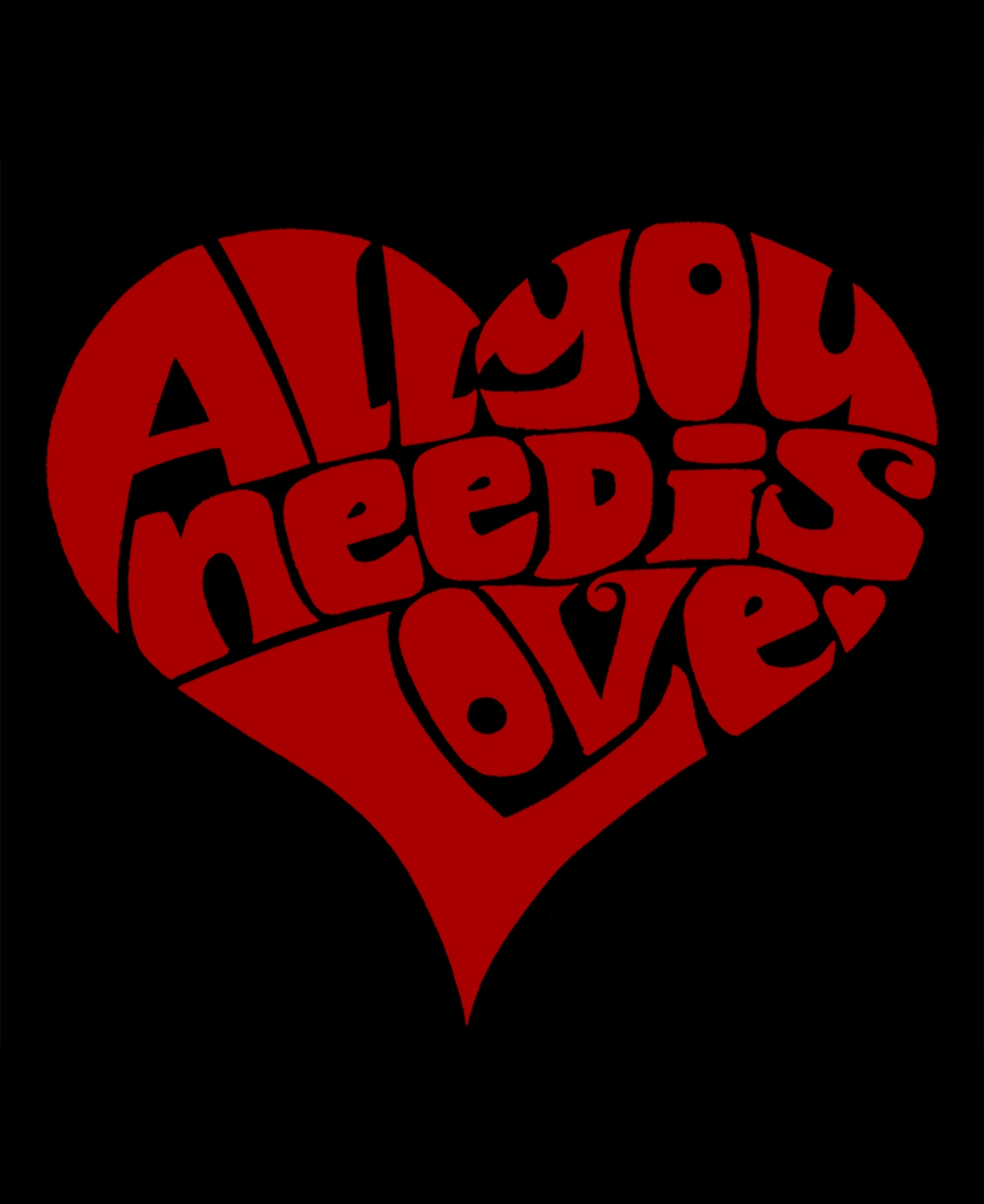 La Pop Art Women's All You Need is Love Premium Word Flowy Tank Top